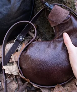 Leather Flask Wineskin, Medieval LARP Quality Water Bag - Image 3